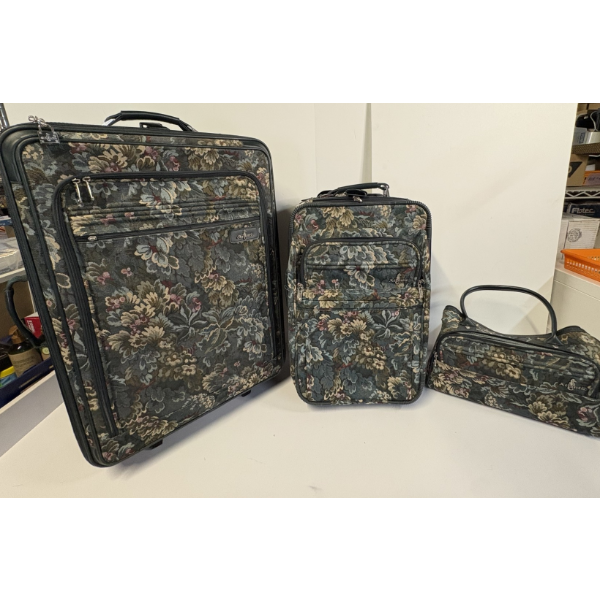 Floral Suitcases - Large, Medium & Carrying Case - Atlantic - Beautiful Suitcases! -*****NO SHIPPING