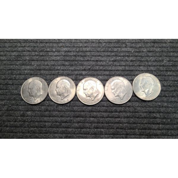 (5) 1972 Eisenhower Dollars Face Value: $5