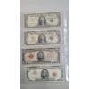 Image 1 : (2) $1 Silver Certificates & (2) $5 Red Seal Bank Notes - Face Value: $12.00