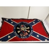 Image 1 : Decorative Tapestry featuring a variation of the Confederate Battle Flag - Central Skull Logo 
