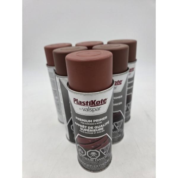 Six Brand New 11oz Cans Of Spray Paint-Valspar Premium Primer In Red Oxide