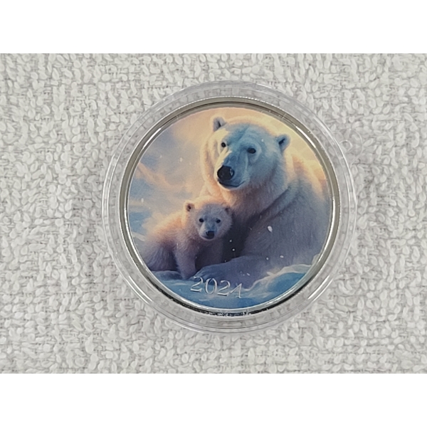 2024 Scottsdale Mint One Troy Oz .9999 Silver Polar Bear Round 