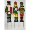 Image 1 : 3 Outdoor Metal Christmas/Holiday Nutcracker Yard Stakes - Approx. 30in Tall