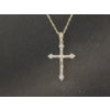 Image 2 : Stunning 10K Gold Cross Necklace with Diamonds - 18in - TW: 2.4g