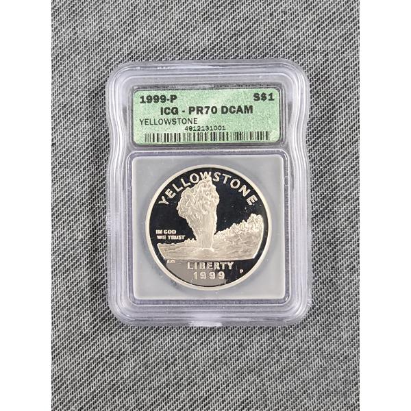 ICG-PR70 DCAM 1999-P Yellowstone Silver Dollar 