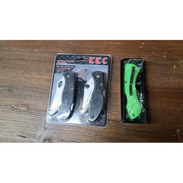 Stainless Steel 3" Blade Zombie Killer Saw Blade Folding Knife & KKC 3 Pc Deer & Bear Knife Set