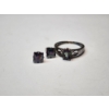 Image 2 : Gorgeous Rainbow Stone Sterling Silver Ring and Earring Set - TW: 3.1g