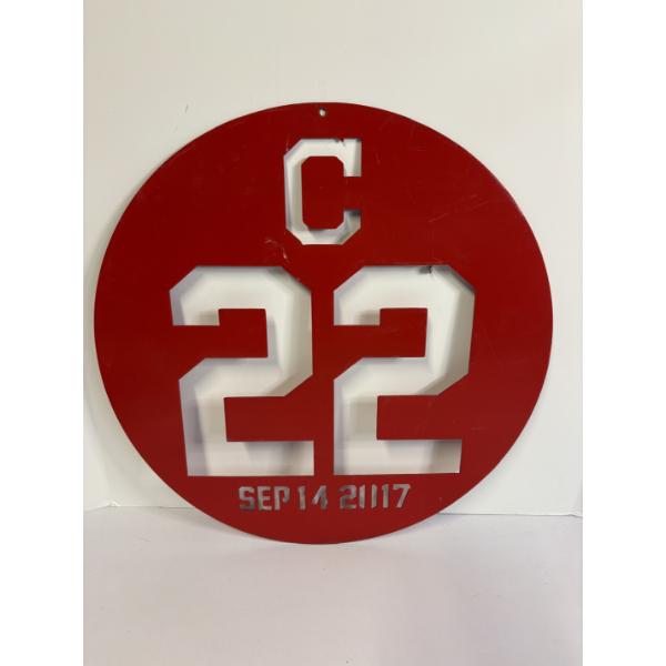 2017 Cleveland Indians Steel Plate - September 14 2017 - #22 - 18 x 17.5 inches