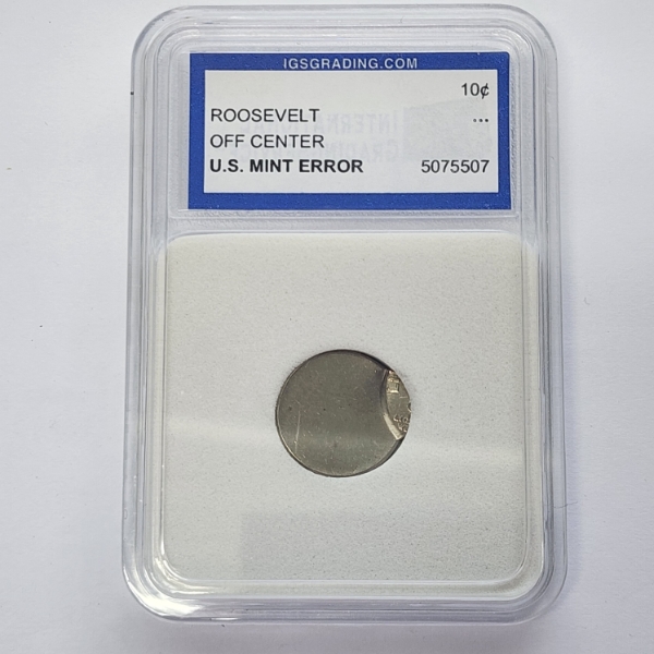 SIGNIFICANT OFF CENTER MINT ERROR!! IGS United States Roosevelt Dime (non-silver)
