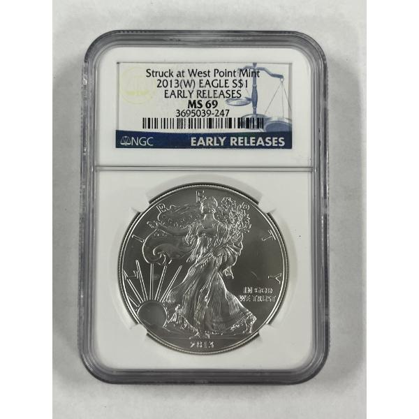 2004 United States American Silver Eagle .999 Fine Silver Troy Ounce Coin - Graded NGC - MS 69