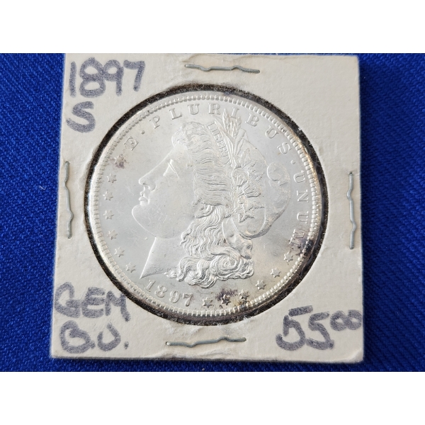 1897-S GEM BU 90% Silver Morgan Dollar