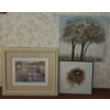 Image 1 : 3 Pieces of Wall Art - 2 Canvases and 1 Framed Print - Largest 30"x27"