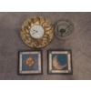 Image 1 : Louisville Home Pickup - Decorative Sun / Moon Themed Wall Grouping Including  Golden Flame Clock 

