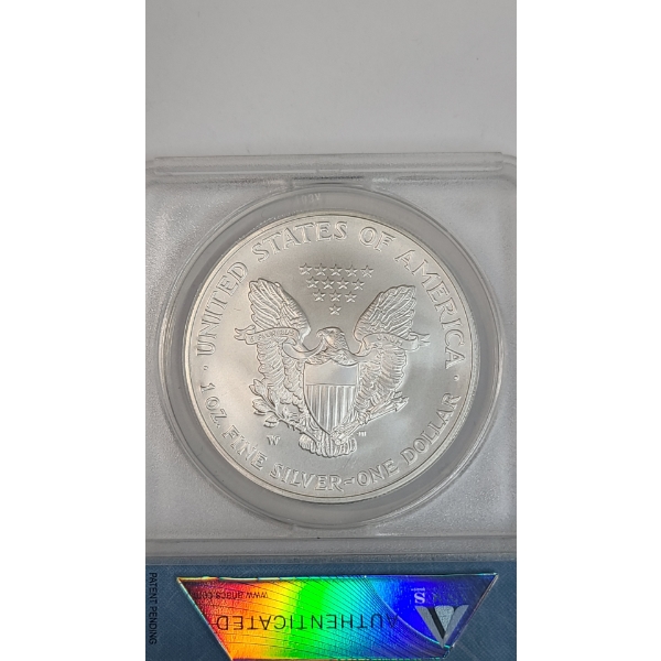 ANACS 2006-W MS 69 20th Anniversary One Troy Ounce .999 Fine Silver American Eagle