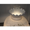 Image 11 : Absolutely Gorgeous Accurate Casting Milk Glass Hand Painted Shades Hurricane Lamp, 21''x11'' Top & 