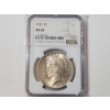 Image 1 : 1925 90% Silver Peace Dollar - NGC MS 63