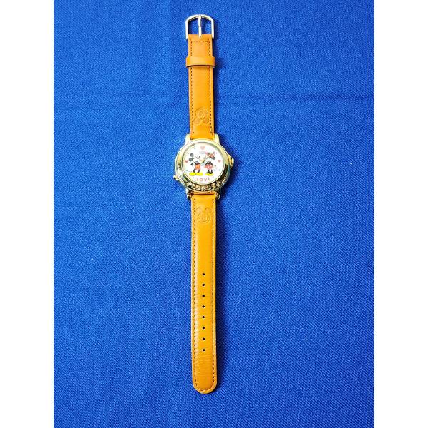 Vintage Lorus Disney Mickey and Minnie Mouse Love Watch with Leather Band