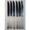 Image 4 : (6) Fine Arts Sterling Silver Co. Sterling Handle Stainless Steel Blade Dinner Knives - 362.874g