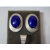 Image 3 : Sterling Silver Blue Stone Pendant and Earrings Set TW: 30.3g