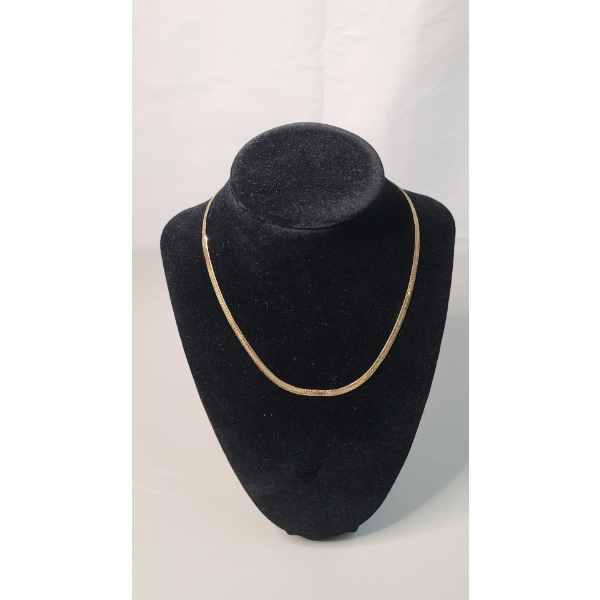 14K Yellow Gold 16" Herringbone Necklace - Weight: 6.3g