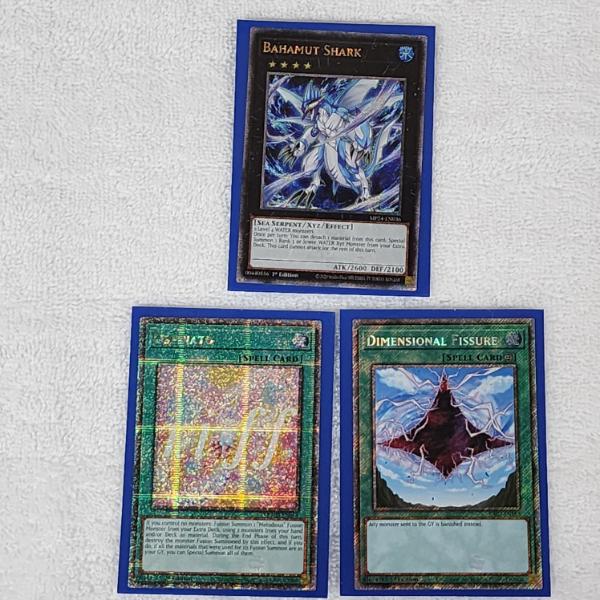 Three Holo Yu-Gi-Oh Trading Cards Featuring Quarter Century Secret Rare's