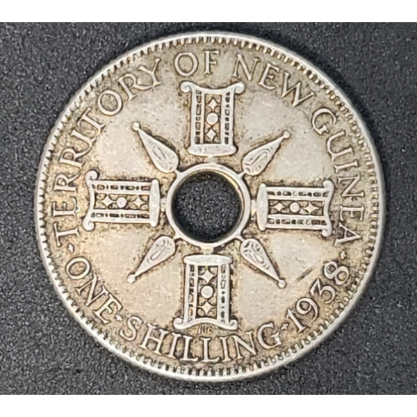 New Guinea 1938 One Shilling 92.5% Silver Coin - ASW: 0.16oz