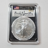 Image 1 : PCGS Graded MS70 2022 American Silver Eagle - FDOI Signed by Damstra - 1 oz .999 Fine Silver
