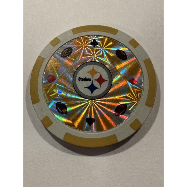 Incredible Pittsburgh Steelers Officially Licensed 11.5 Clay Holographic Poker Chip - Low Production