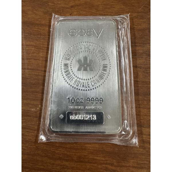 Rare 10 Troy Ounce EBAY .999 Fine Silver Bar - Mint Condition - Tested & Guaranteed Authentic