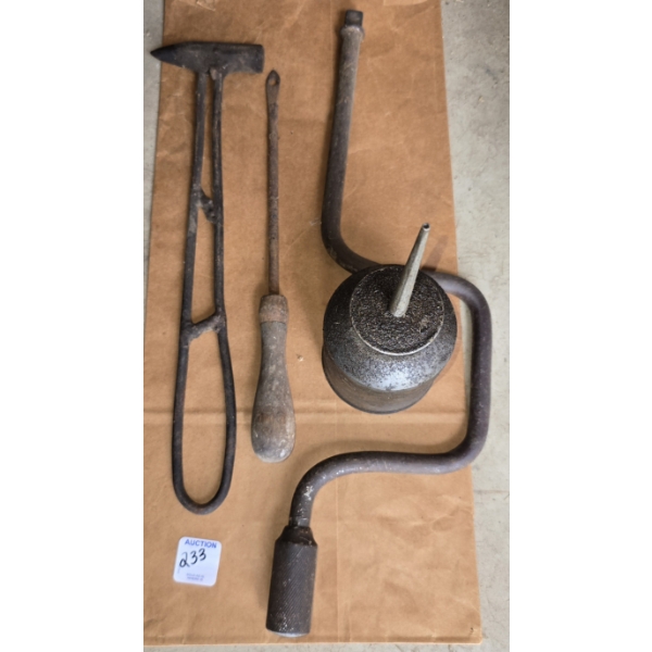 Antique Tools and Oil Can