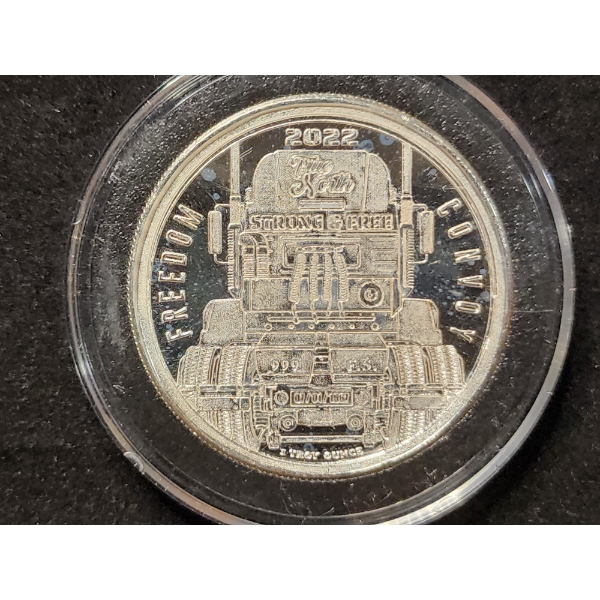 Rare 2022 Freedom Convoy - Hold The Line 1 Troy Ounce .999 Fine Silver Round - Encapsulated