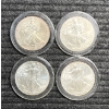 Image 1 : Lot of 4 American silver Eagles.  Years 1998, 1999, 2000, and 2001.