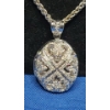Image 2 : Sterling Silver Locket Necklace With Diamonds - Total Weight: 21.2g