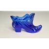 Image 1 : Vintage Fenton Cobalt Blue Hand Painted Artist Signed Glass Shoe