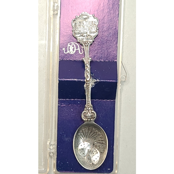 Silver-plated "The Golden Nugget Gambling Hall, Las Vegas" Souvenir Spoon - Weight: 15.4g