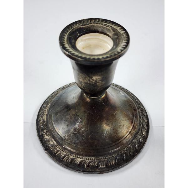 Sterling Silver Weighted Candlestick Holder Weighing 185.3 Grams