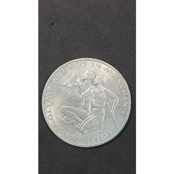 1972-D German 10 Deutsche Mark 0.6250 Silver Munich Summer Olympics Coin