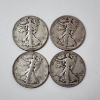 Image 1 : Four Assorted Years United States 90% Silver Walking Liberty Half Dollars - Face Value: $2.00