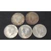 (5) 1964 90% Silver Kennedy Half Dollar - Face Value: $2.50