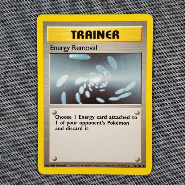 Energy Removal 92/102 Trainer Vintage Base Set Pokemon Trading Card - Near Mint