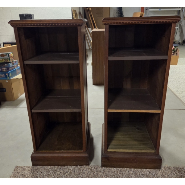 *Pick Up At Mantua Home-No Shipping Available* Beautiful Pair Of Matching Dark Stained Wood Shelving