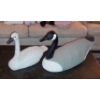 Image 1 : Pair Large Signed Duck & Goose Decoys - Bud Green (Goose) 22" Long - Duck: 16" Signed Also See Pics