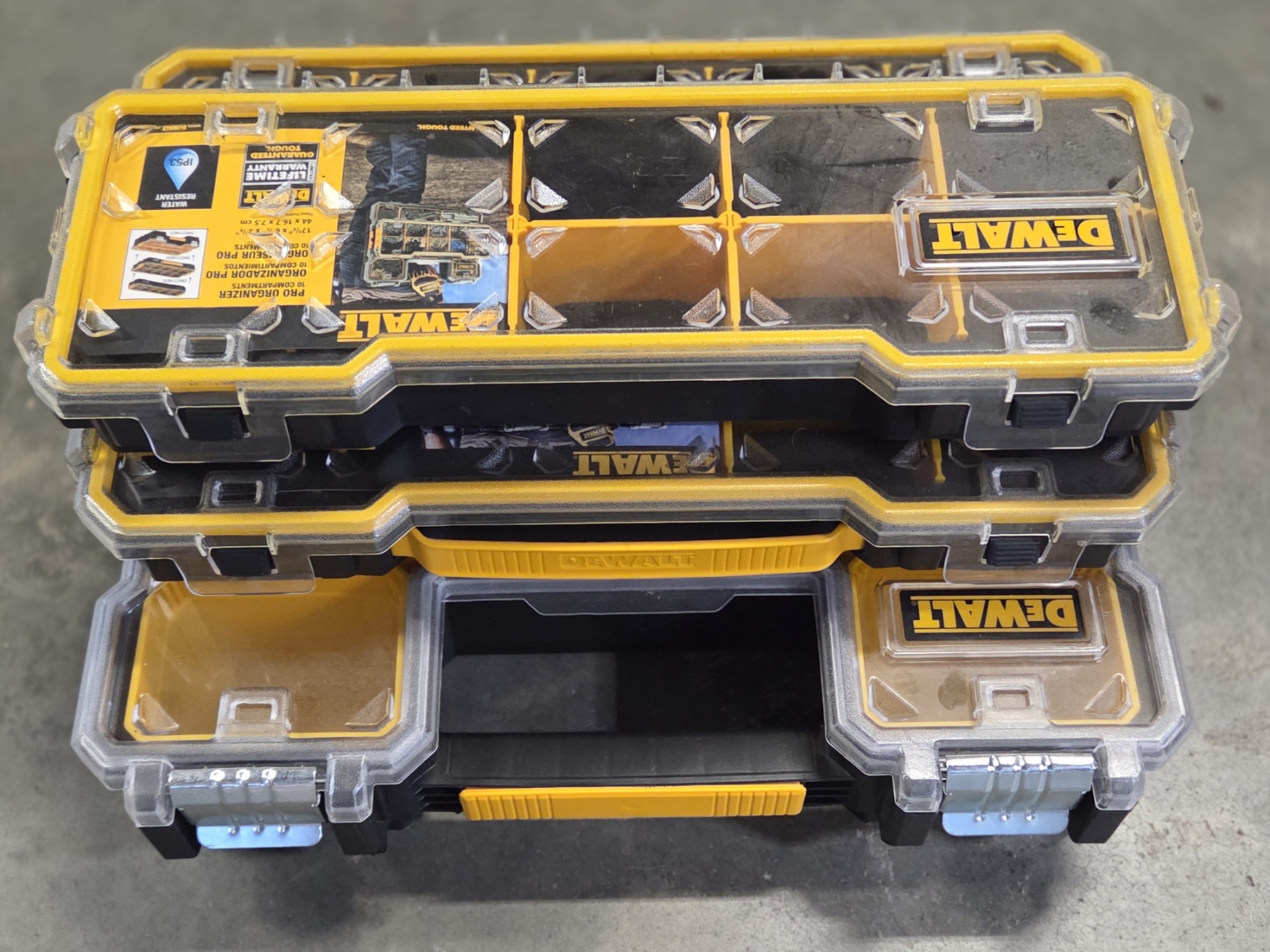 Click Together Storage Brand New Three Piece DeWalt Snap Together Storage System - Bosley ...