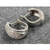 Image 2 : BEAUTIFUL 14K White Gold Hoop Earrings Featuring 54 Round Diamonds 