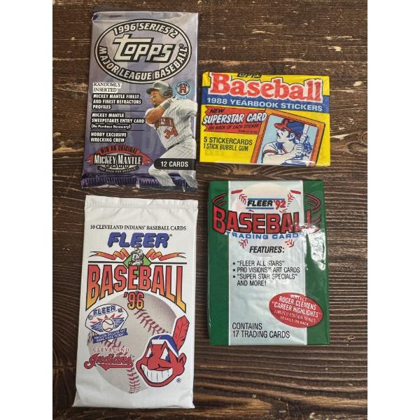 4 Assorted MLB Baseball Wax Packs Baseball Cards - Brand New Sealed Packs