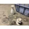 Image 1 : *Pick Up At Mantua Home-No Shipping Available*  - Glass Hurricane Lamp Globes in Laundry Basket