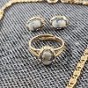 Image 2 : Nice Lot of Assorted AVON Blue Backed Cameo Jewelry Featuring Necklace, Ring & Earring Set 
