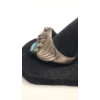 Image 2 : Sterling Silver Vintage Native American Navajo Ring With Turquoise - Size 11 - Weight: 14.2g