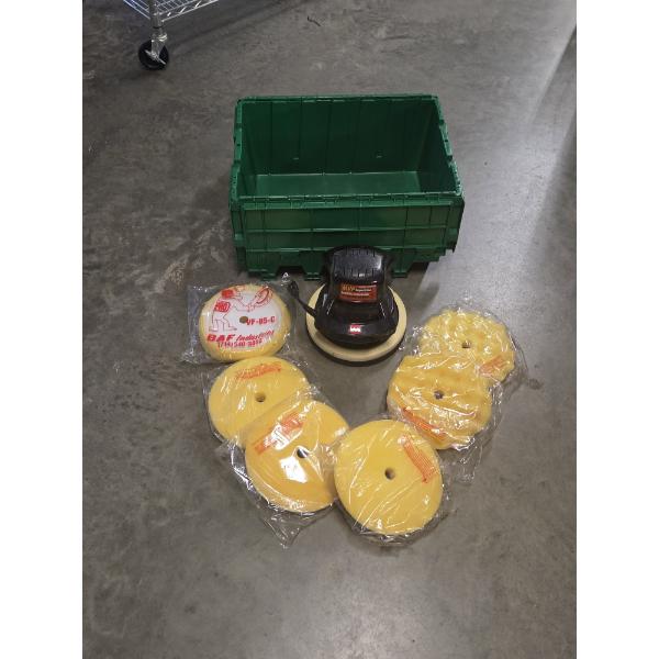 MVP SuperLine 10'' Buffer And Six New Pads With Plastic Storage Bin 