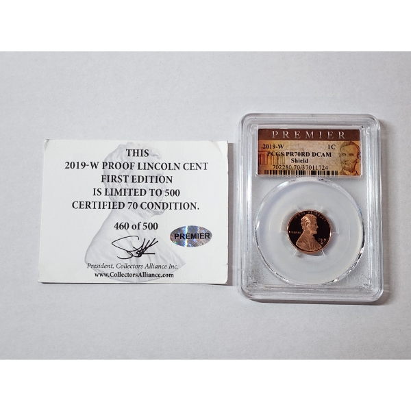 RARE Collectible 2019-W Lincoln Sheil Cent Proof Premier PCGS PR70 RD DCAM